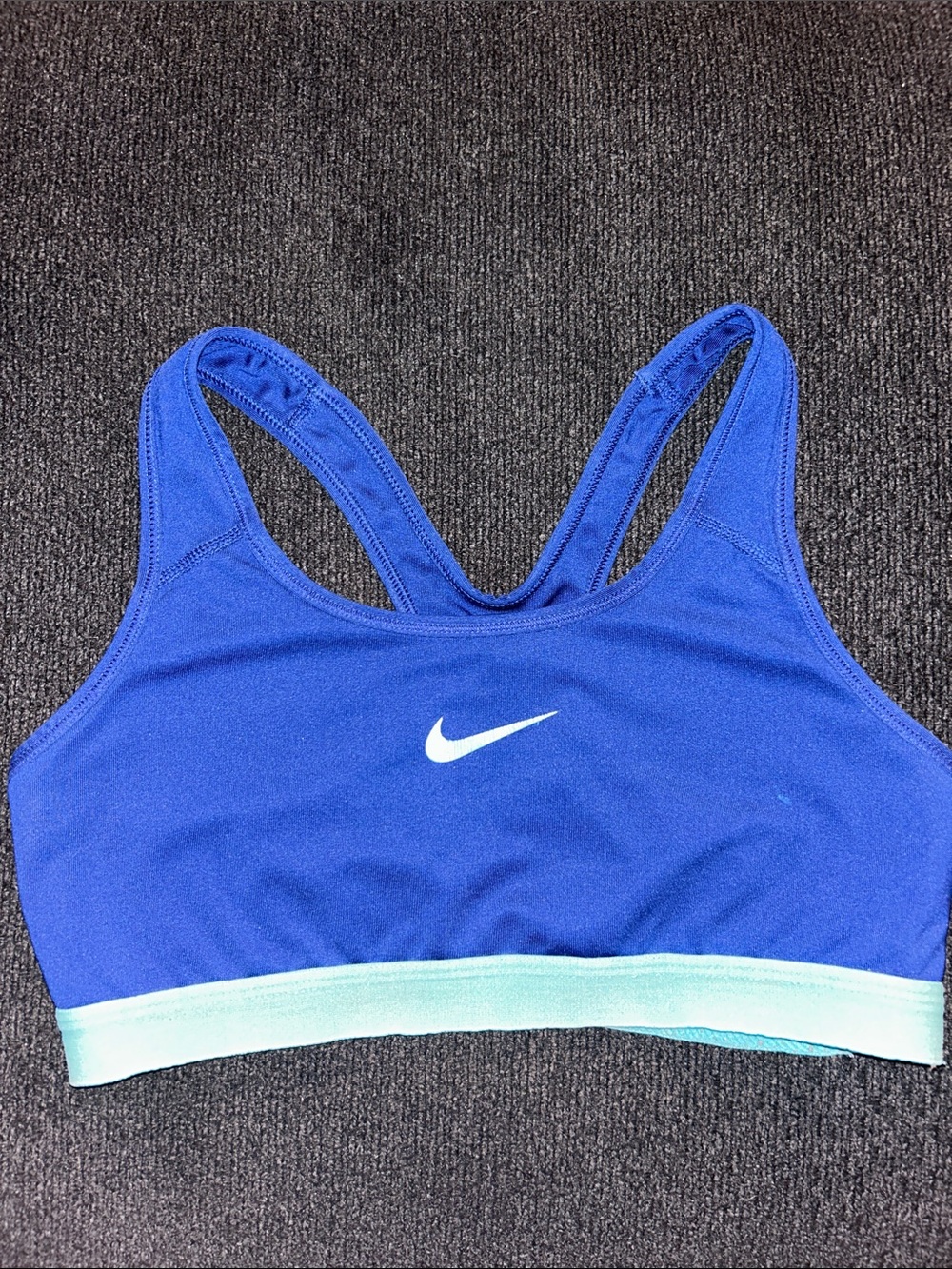 Nike Royal Blue Sports Bra with Light Aqua Band